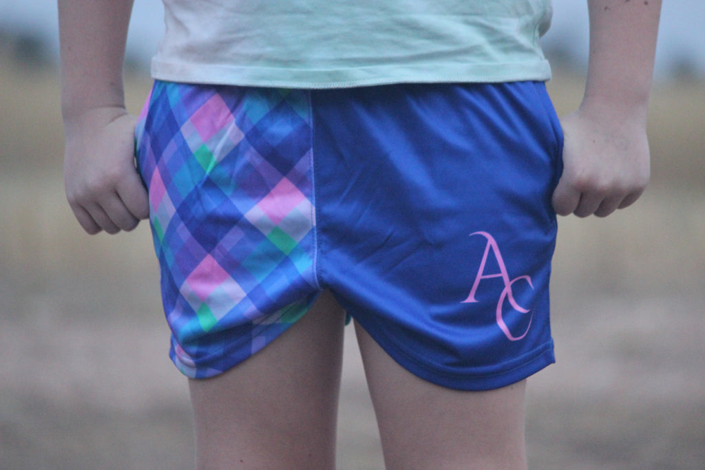 Kids Plaid Multicoloured Footy Shorts