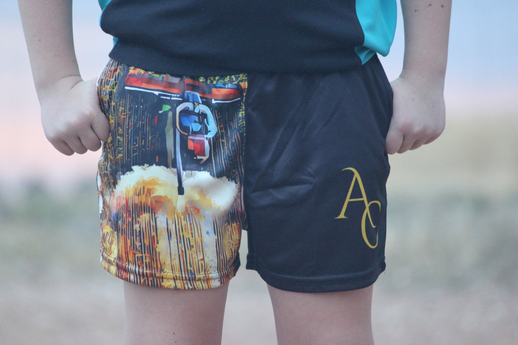 Kids Harvest Black Footy Shorts