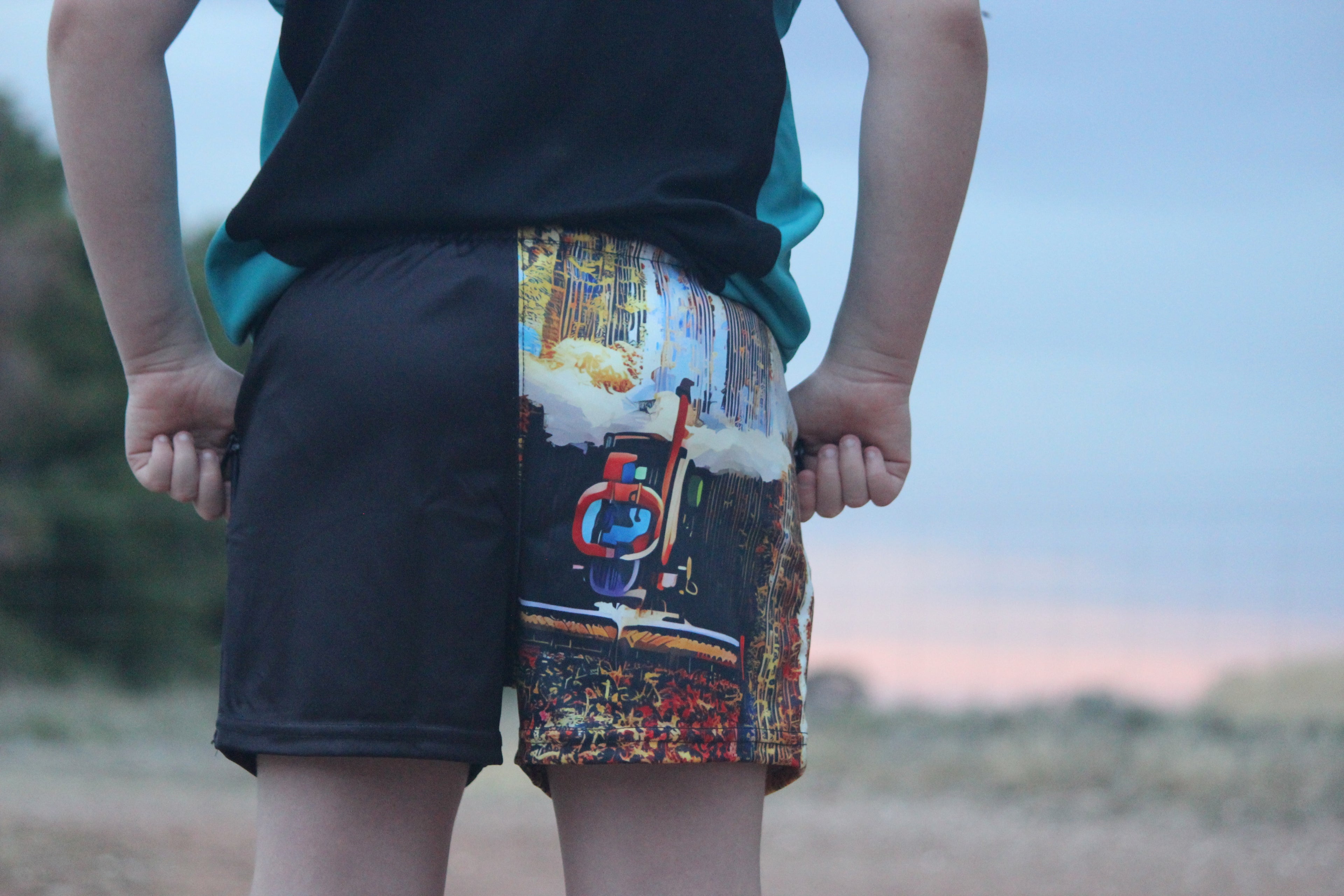 Kids Harvest Black Footy Shorts