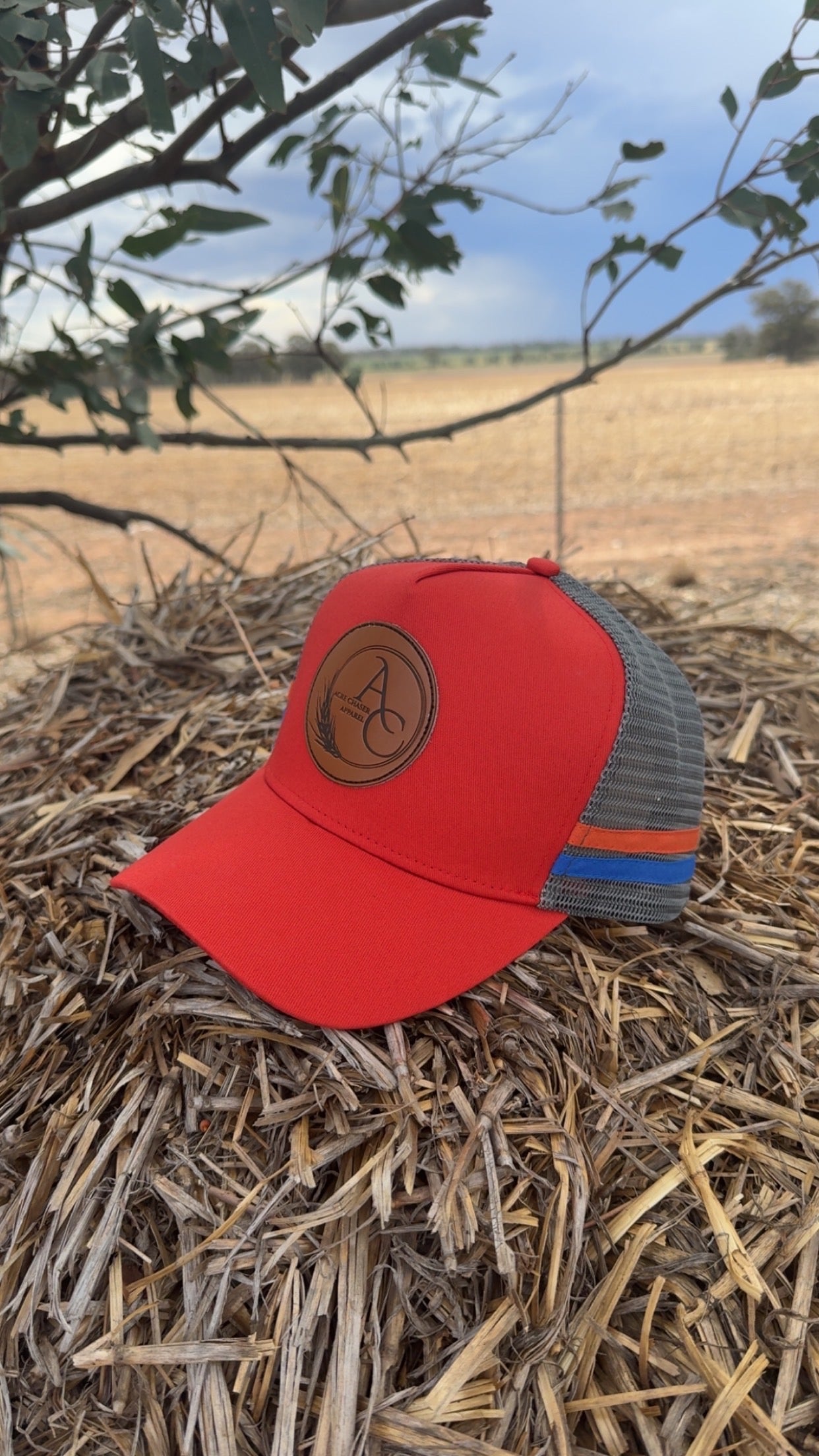Original Leather Logo Acre Chaser Trucker Cap