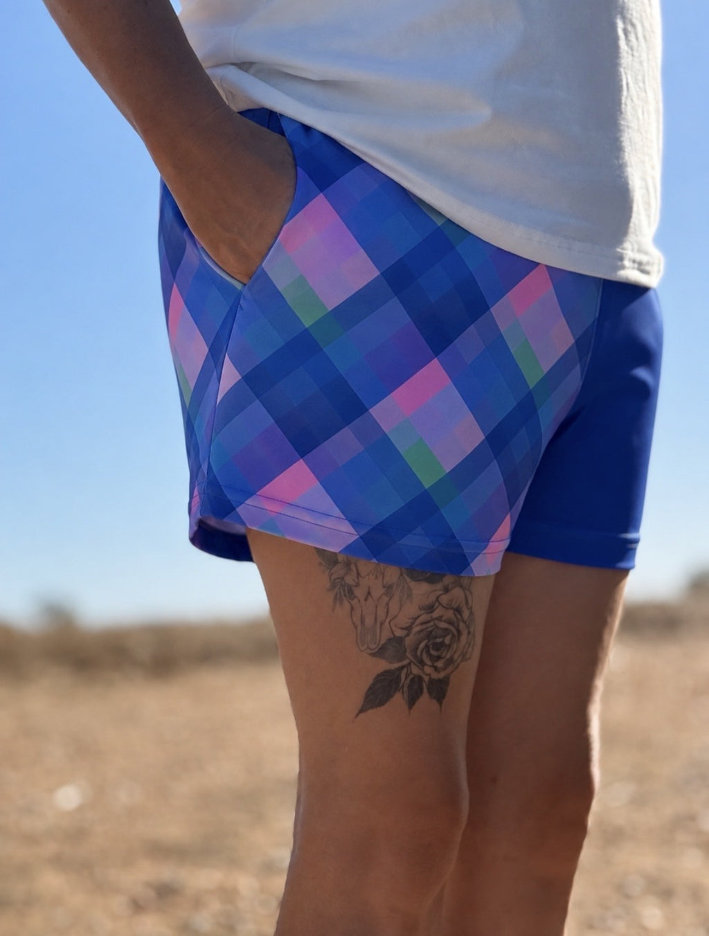 Plaid Multicoloured Footy Shorts